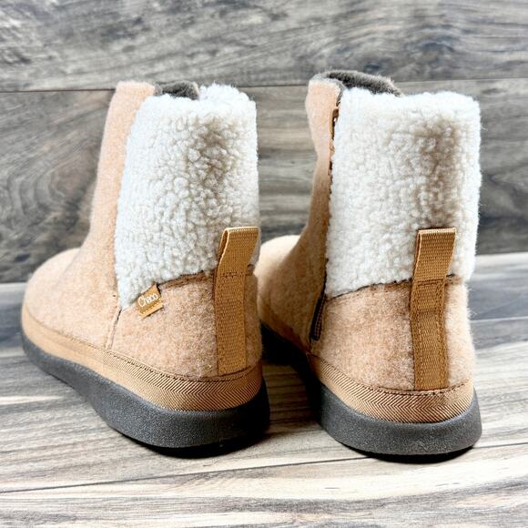 NIB Chaco Revel Tall 6.5M Ankle Soft Felt Ankle Boots Brown Sugar 37.5 - Picture 6 of 11